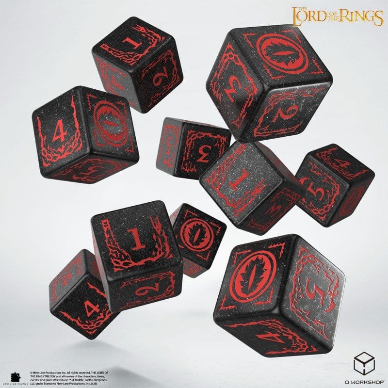 Il Signore degli Anelli: set di 10 dadi D6 Mordor - Q Workshop