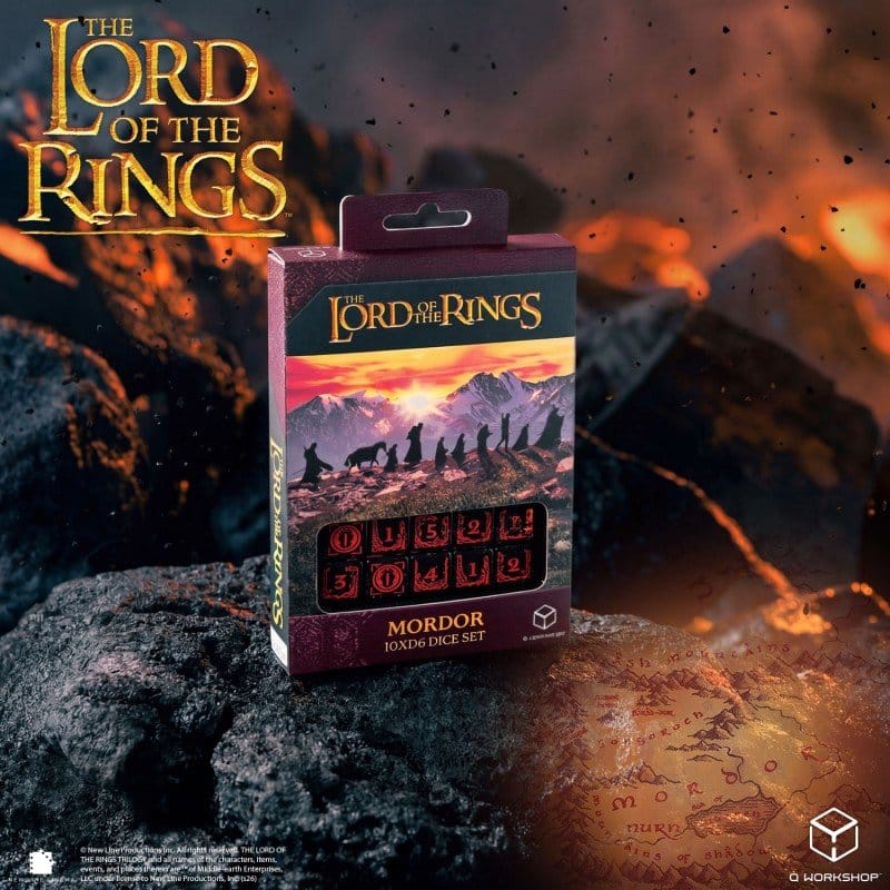Il Signore degli Anelli: set di 10 dadi D6 Mordor - Q Workshop