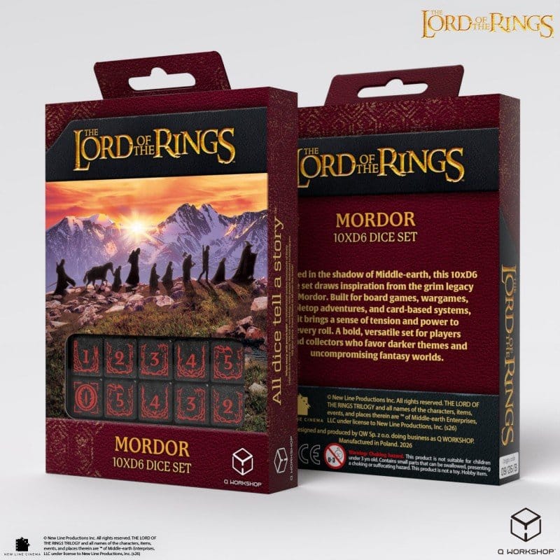 Il Signore degli Anelli: set di 10 dadi D6 Mordor - Q Workshop