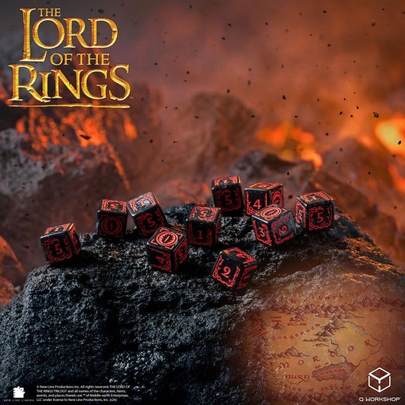 Il Signore degli Anelli: set di 10 dadi D6 Mordor - Q Workshop