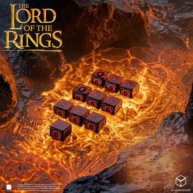 Il Signore degli Anelli: set di 10 dadi D6 Mordor - Q Workshop