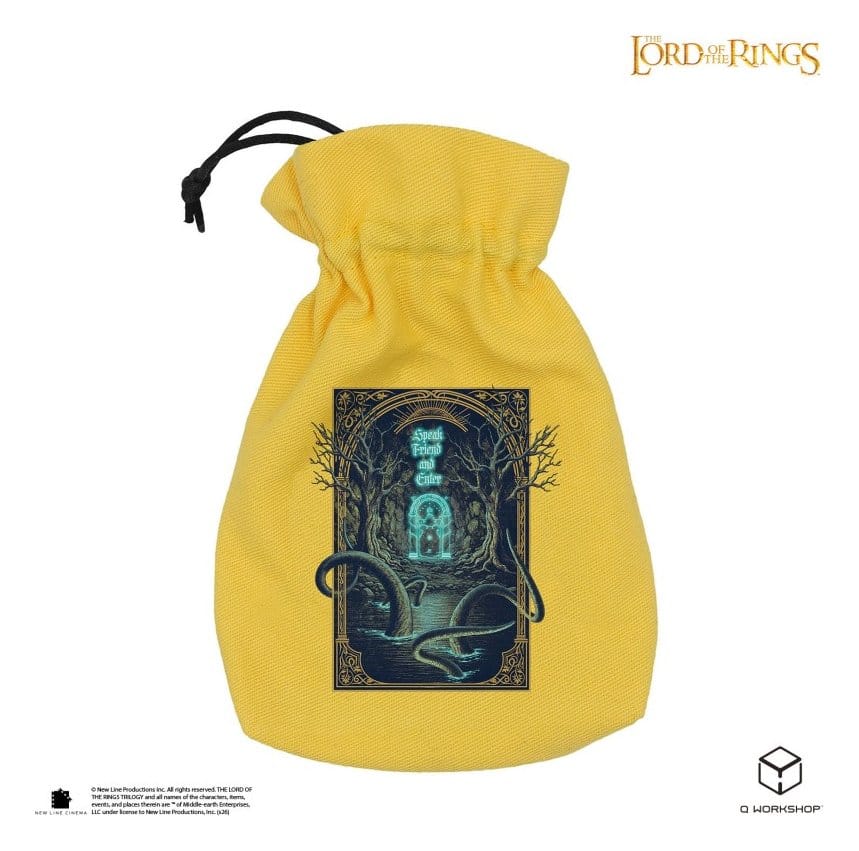 Borsa per Dadi Il Signore degli Anelli Porte di Durin in Cotone Giallo Q Workshop
