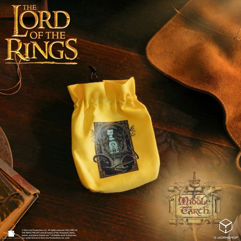 Borsa per Dadi Il Signore degli Anelli Porte di Durin in Cotone Giallo Q Workshop