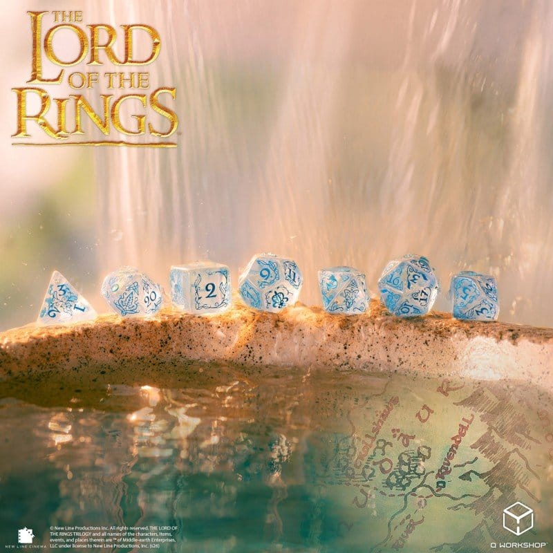 Set di 7 Dadi Il Signore degli Anelli Rivendell (Acqua) - Q Workshop