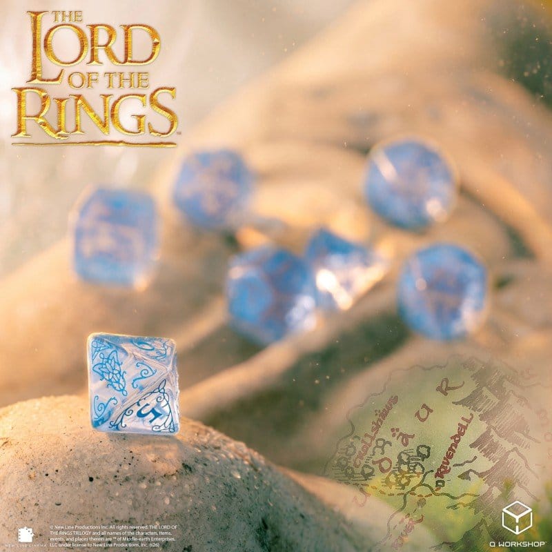 Set di 7 Dadi Il Signore degli Anelli Rivendell (Acqua) - Q Workshop