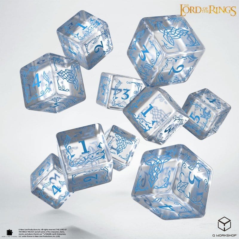 Il Signore degli Anelli: set di 10 dadi D6 Rivendell (Acqua) - Q Workshop