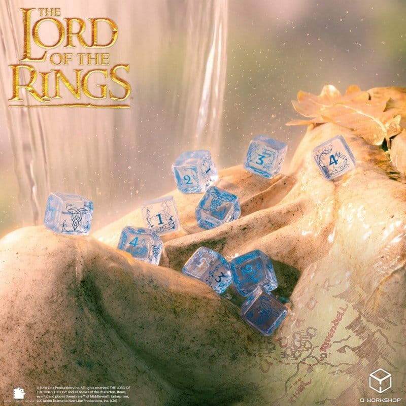 Il Signore degli Anelli: set di 10 dadi D6 Rivendell (Acqua) - Q Workshop