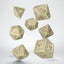 Set di 7 Dadi Polyhedral Jumbo Elvish Q Workshop, Beige Shimmering e Rame Metallizzato