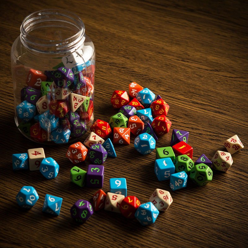 Barattolo di 80 Dadi Classici per Giochi di Ruolo - Q Workshop