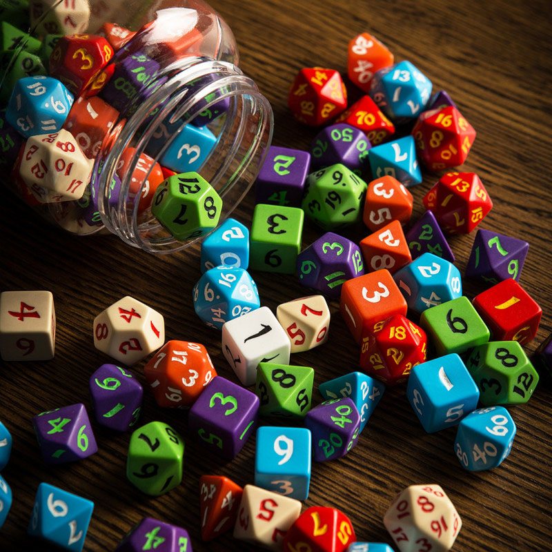 Barattolo di 80 Dadi Classici per Giochi di Ruolo - Q Workshop