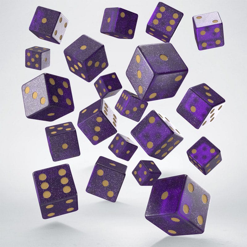 Set di dadi Q Workshop Full Pack D6 Shimmering Purple, 20 dadi a 6 facce
