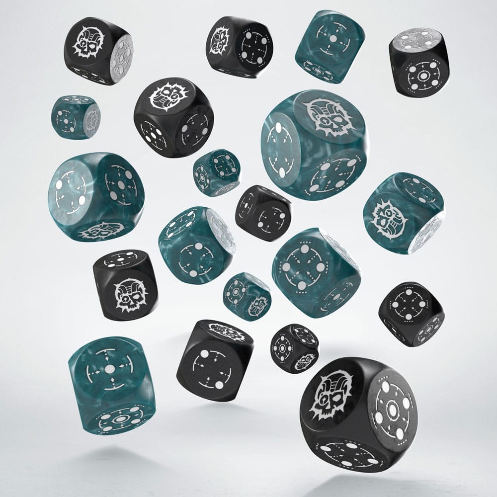 Crosshairs Compact D6 Stormy & Black – Set da 20 dadi (14 mm) Q Workshop