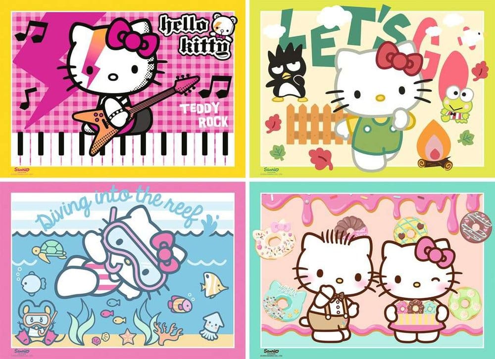 Hello Kitty Puzzle 4-Pack Let's Go, Hello Kitty! (4x100 Pezzi) Ravensburger