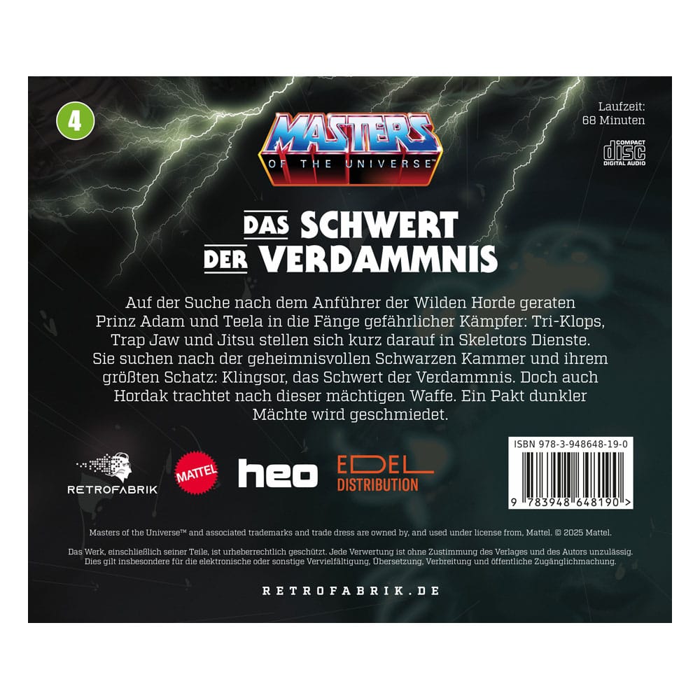 Masters of the Universe Radio Play CD Episodio 4: Das Schwert der Verdammnis (Versione Tedesca) – Retrofabrik