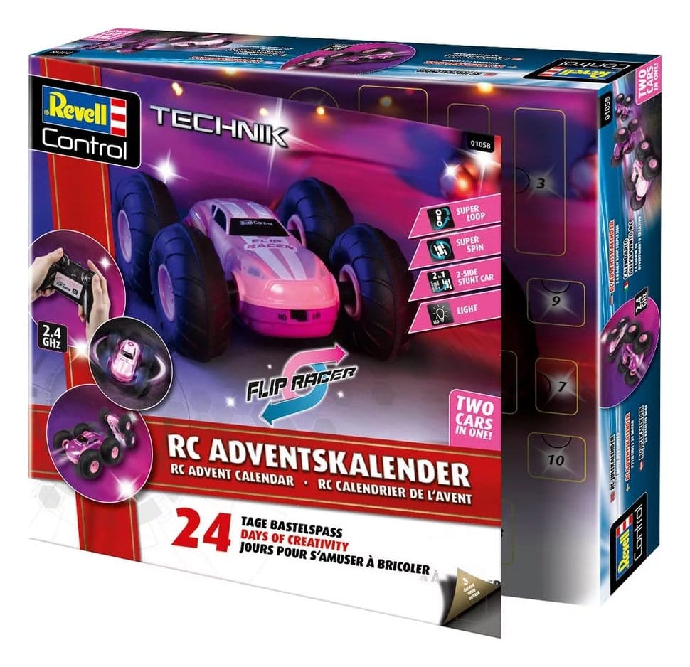 Calendario dell'Avvento Revell Control Auto Acrobatica FlipRacer Rosa 16 cm
