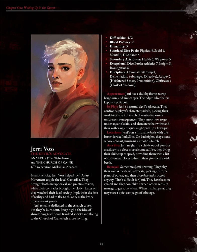 Vampire: The Masquerade 5ª Edizione - The Crimson Gutter Chronicle (Libro Regole, Inglese) - Renegade