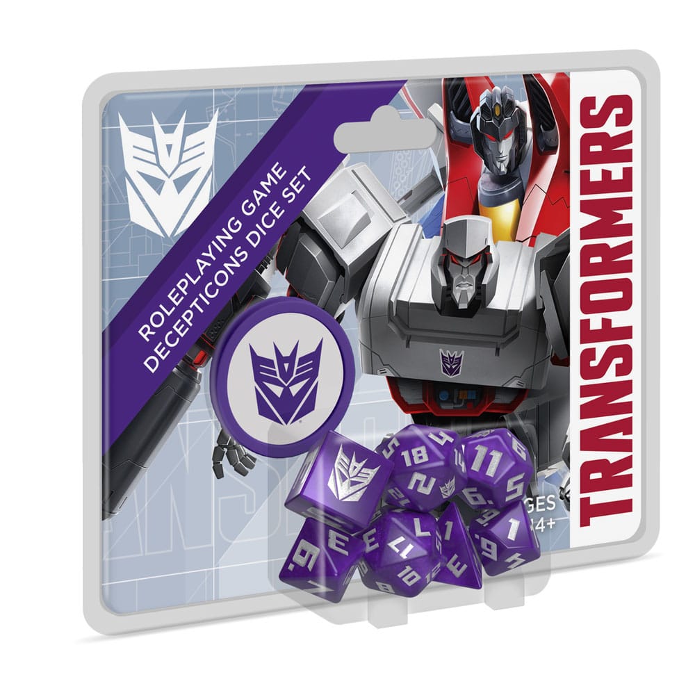 Set di dadi Transformers RPG Decepticon - 8 dadi per gioco di ruolo