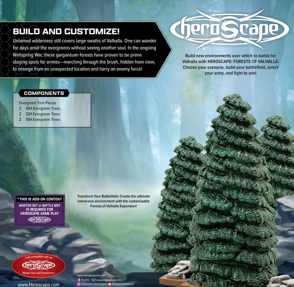 Heroscape Espansione Terreno Foreste di Valhalla, Edizione Inglese, Renegade