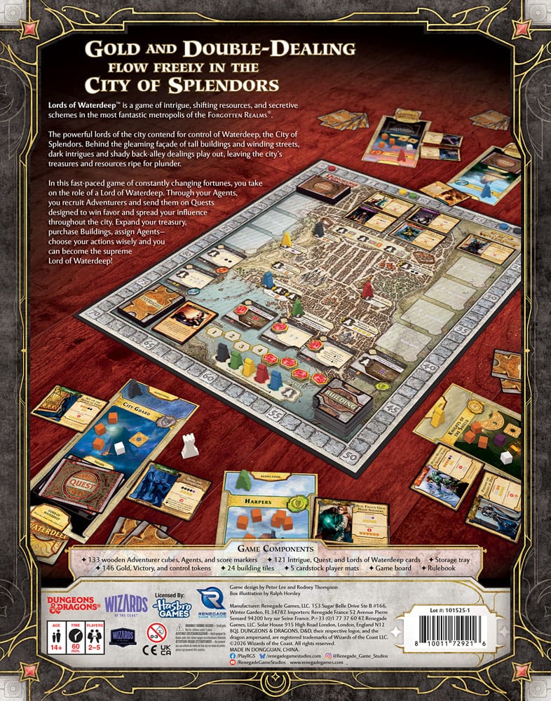 Dungeons & Dragons Lords of Waterdeep Gioco da Tavolo Edizione Inglese Renegade