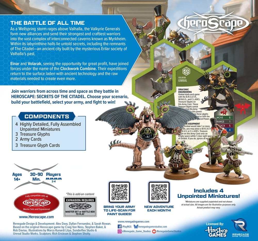 Heroscape Espansione Esercito Clockwork Combine Research Expedition, Edizione Inglese, Renegade