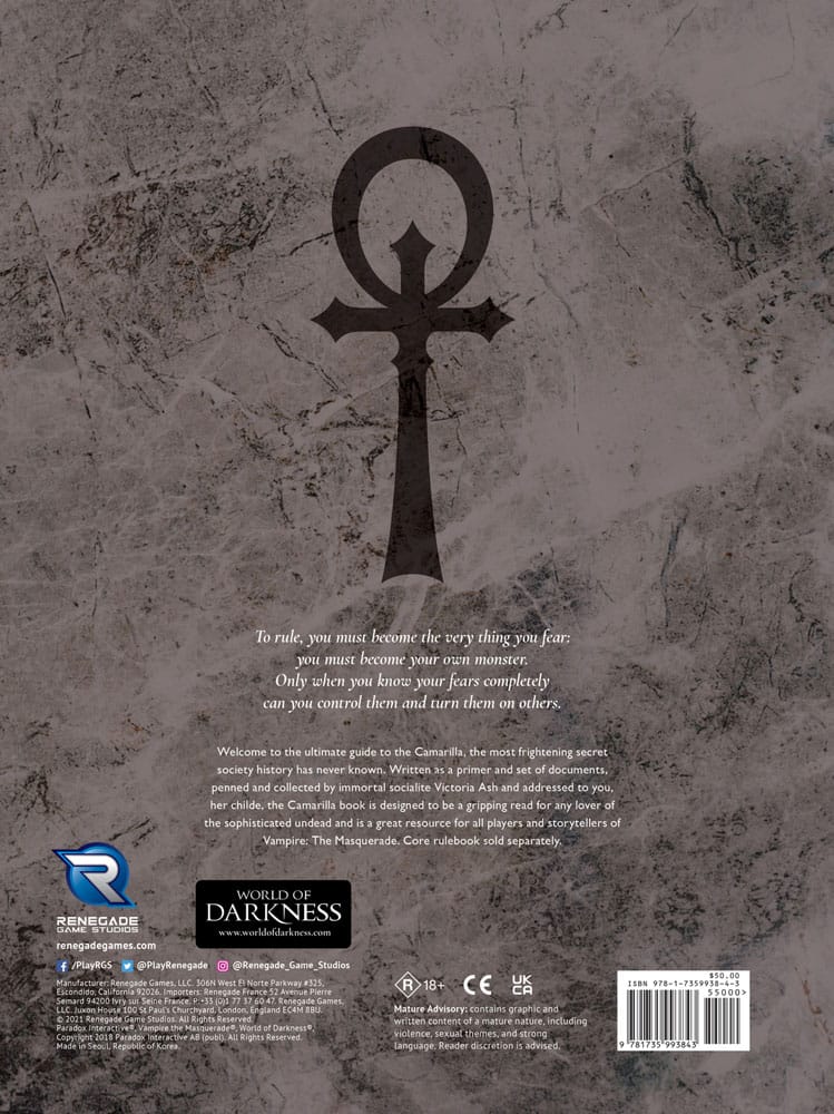 Vampire: The Masquerade 5a Edizione - Camarilla Sourcebook, Renegade (Inglese)