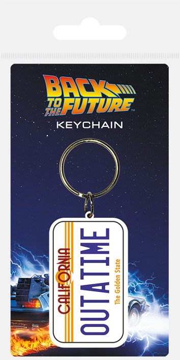 Portachiavi in gomma Back to the Future con targa, 6 cm, Pyramid International