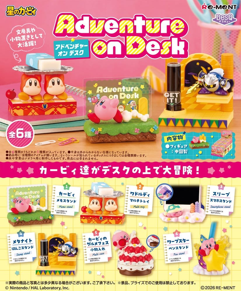 Kirby Adventure on Desk Mini Figures Blind Box Display (6) - Re-Ment