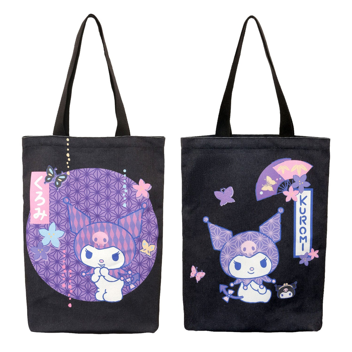 Borsa Tote Sanrio Kuromi in Cotone e Poliestere Sakami Merchandise