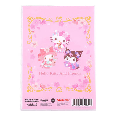 Quaderno Sanrio Hello Kitty & Friends Sakura Series con motivo olografico a scacchi, formato A5 - Sakami Merchandise