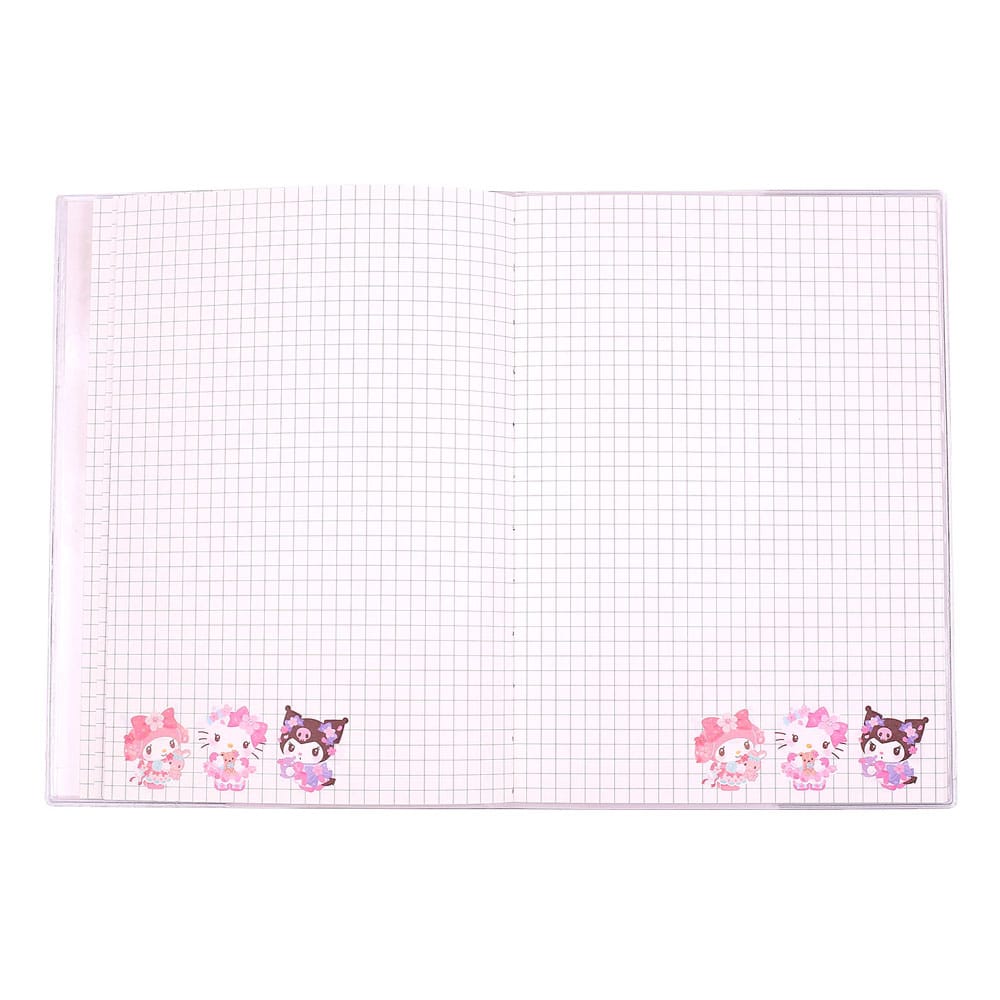 Quaderno Sanrio Hello Kitty & Friends Sakura Series con motivo olografico a scacchi, formato A5 - Sakami Merchandise