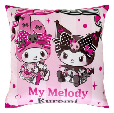Cuscino Sanrio Pink Black Party Series Kuromi & My Melody 35x35 cm Sakami Merchandise