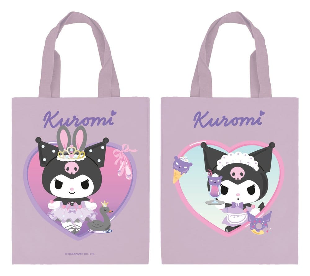 Sanrio Tote Bag Kuromi My Dream – Borsa in cotone e poliestere, 34x43 cm