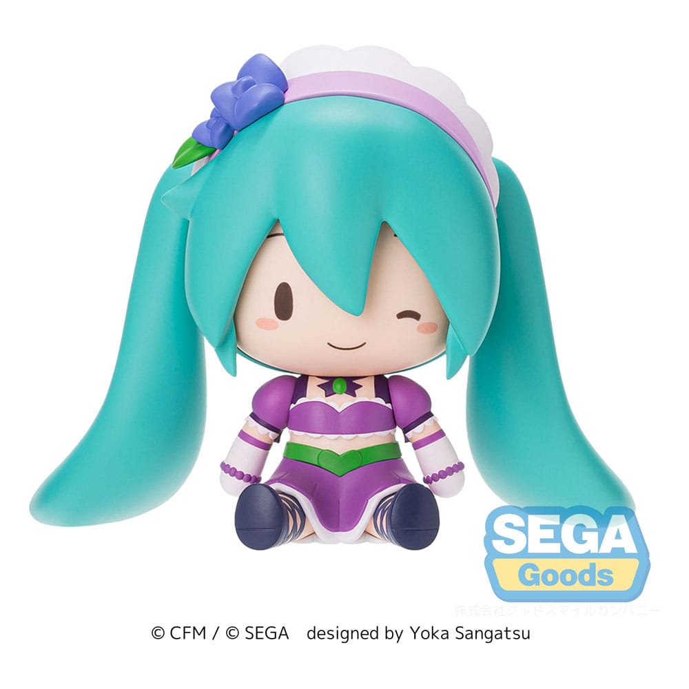Character Vocal Series 01: Hatsune Miku Fuwa Petit Chibi Figure - Hatsune Miku x Love and Berry Dress Up and Dance! Sparkly Purple 8 cm - Sega