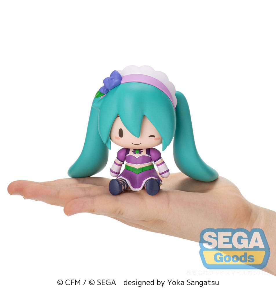 Character Vocal Series 01: Hatsune Miku Fuwa Petit Chibi Figure - Hatsune Miku x Love and Berry Dress Up and Dance! Sparkly Purple 8 cm - Sega