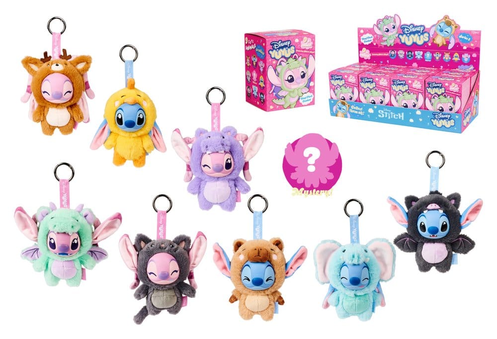 Peluche Disney YUYUS Stitch & Angel, esposizione di 8 buste cieche Simba