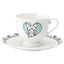 Set Tazza e Piattino in Porcellana Ossea Kuromi Sanrio Skater