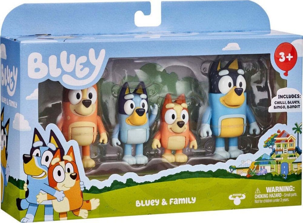 Bluey: Set di 4 Mini-figure della Famiglia Bluey - Spectron Toys