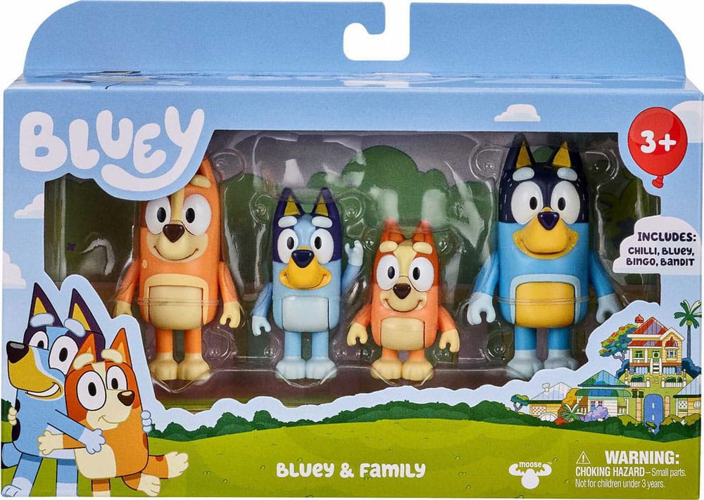 Bluey: Set di 4 Mini-figure della Famiglia Bluey - Spectron Toys