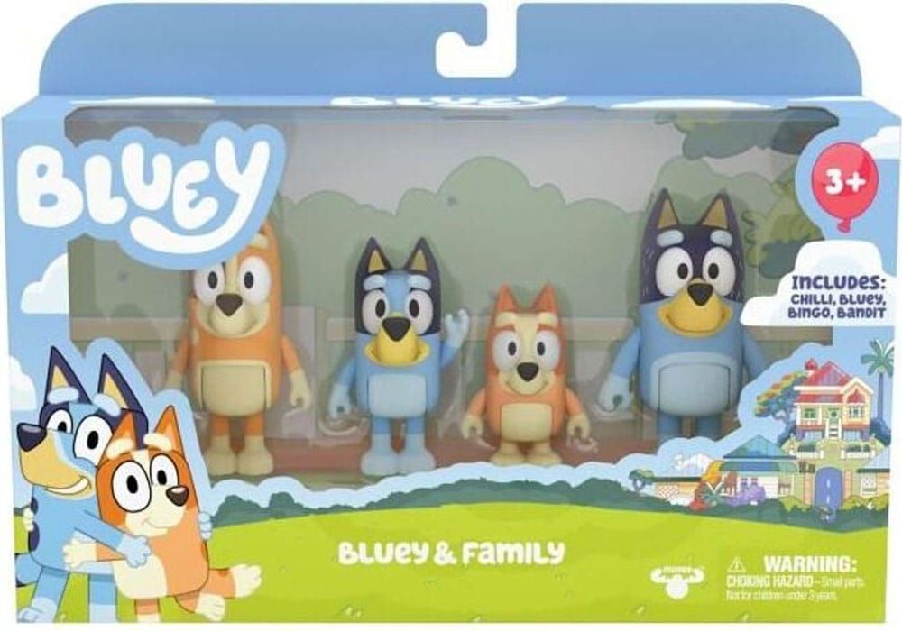 Bluey: Set di 4 Mini-figure della Famiglia Bluey - Spectron Toys