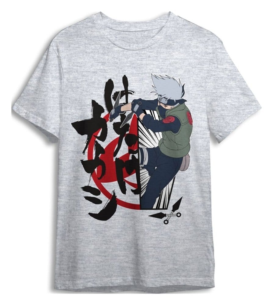 T-shirt Naruto Kakashi grigia taglia L Superplay