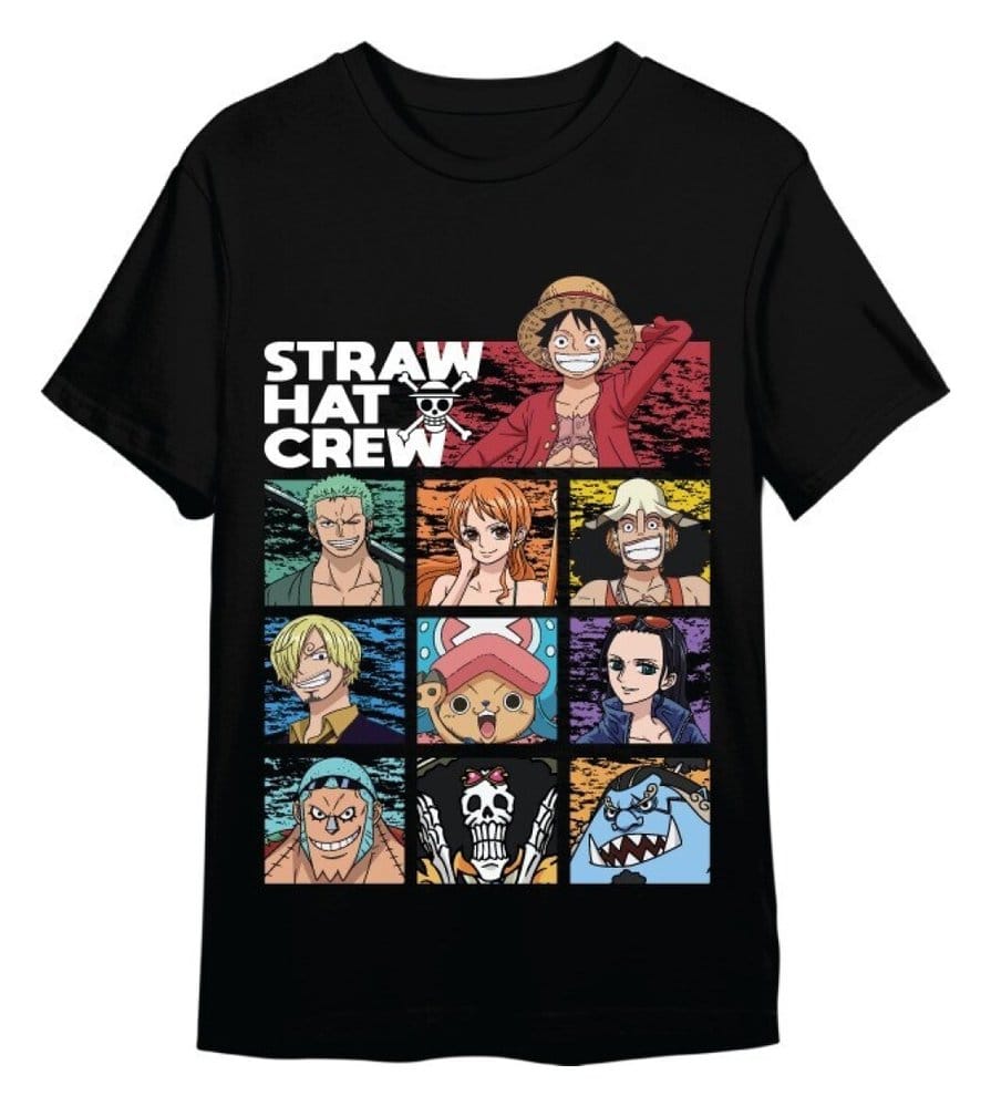 T-shirt One Piece Ciurma di Cappello di Paglia nera taglia XXL Superplay
