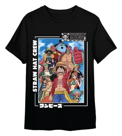 T-shirt One Piece Ciurma di Cappello di Paglia nera taglia XXL Superplay
