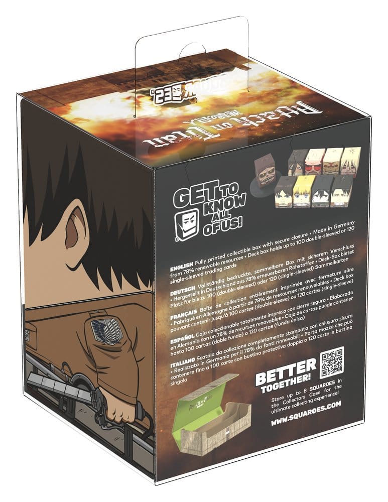 Squaroes Attack on Titan AOT001 - Eren Jäger - Deck Box per 100 Carte