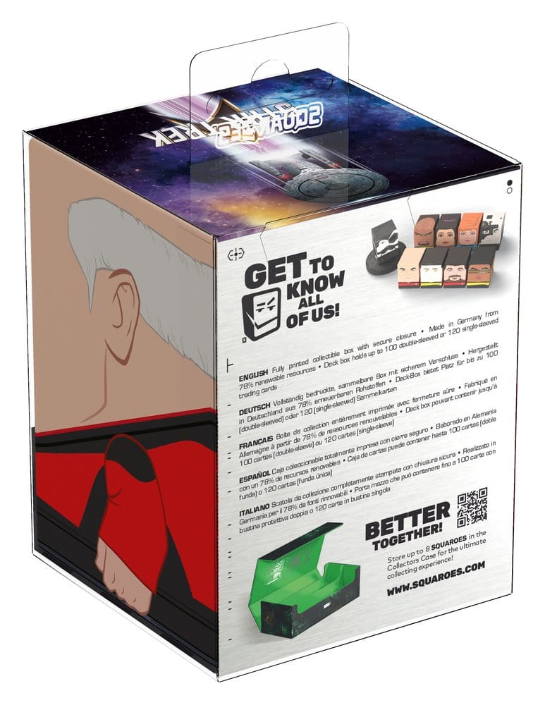 Squaroes Star Trek: The Next Generation ST019 - Capitano Picard, scatola portacarte per 100 carte
