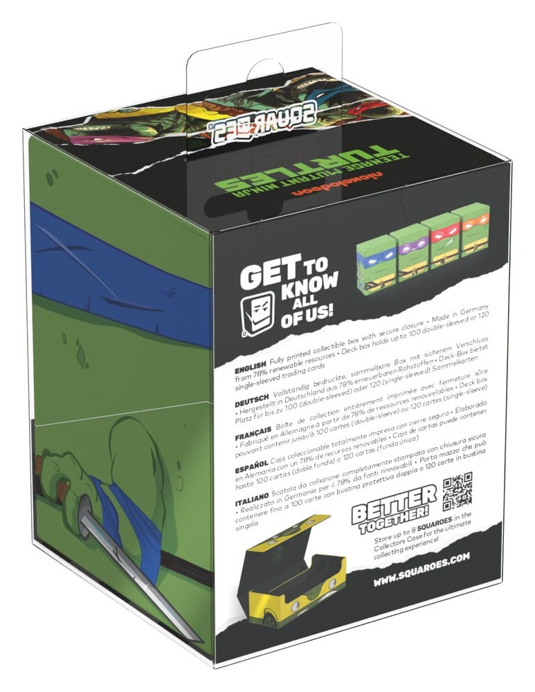 Squaroes Squaroe Tartarughe Ninja NT014 – Action Mode Leonardo – Deck box per 100 carte