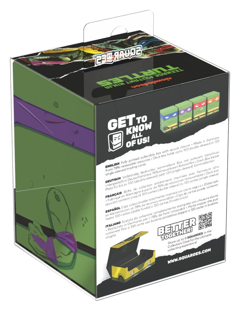 Squaroes NT015 Action Mode Donatello – Deck Box per Carte TCG, Teenage Mutant Ninja Turtles
