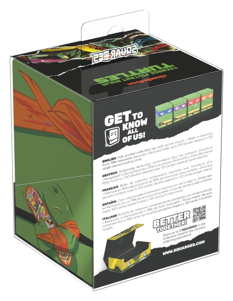 Squaroes NT017 Action Mode Michelangelo - Deck Box per Carte Collezionabili TMNT