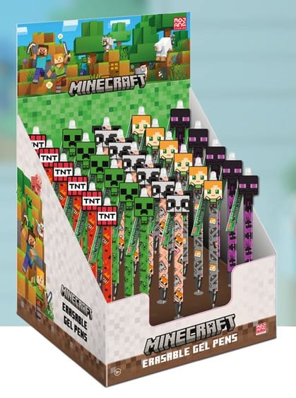 Penna Gel Cancellabile Minecraft Characters, Display da 30 Pezzi, Pyramid International