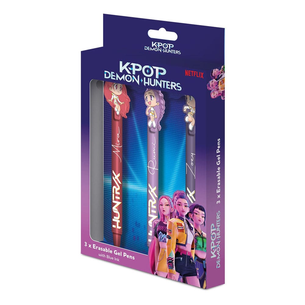 KPop Demon Hunters Penne Gel Cancellabili 3 Pezzi Pyramid International