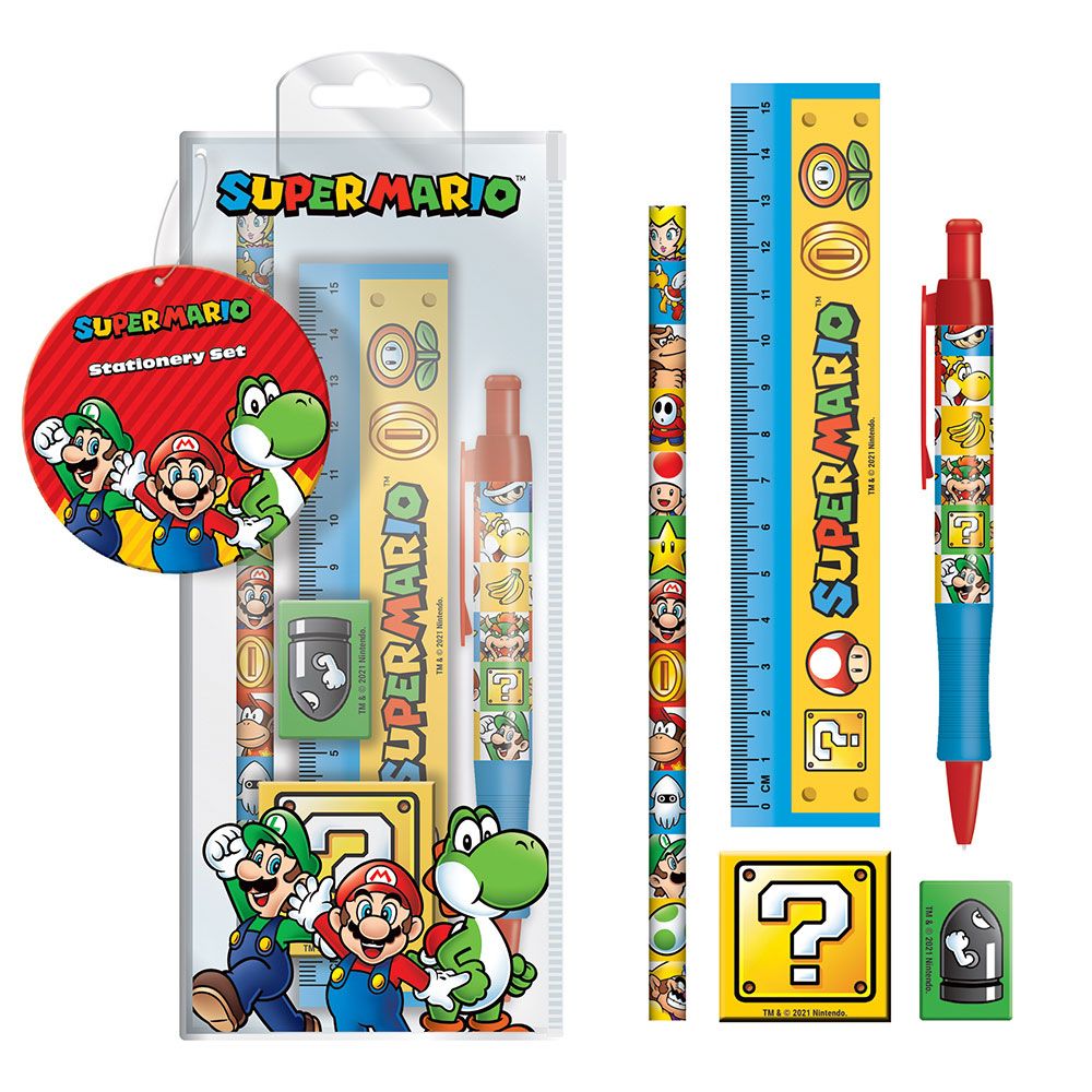 Set di cancelleria Super Mario 5 pezzi - Pyramid International